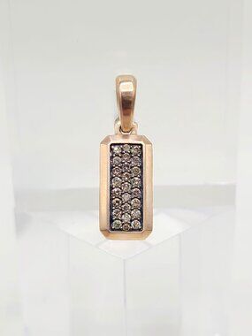 David Yurman Streamline Amulet Pendant in 18K Rose Gold w/ Pavé Cognac Diamonds